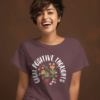 Cotton tshirt women- "Grow Positive thoughts" Teetrendo.com, Men's T-shirts, Women's Graphic Tees, Retro Graphic Tees, Graphic Tee, Custom T-shirt, Printed Apparel, Unique T-shirt Designs, Casual Wear, Cotton T-shirts, Pop Culture Shirts, Vintage T-shirt