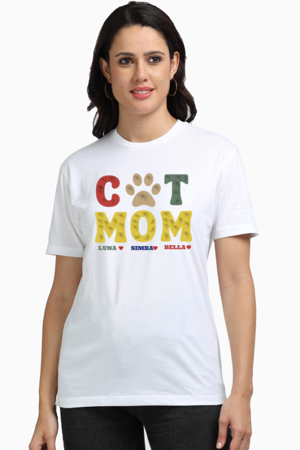 Dog Mom- Womens Casual Cotton Round Neck Half Sleeve Printed T-Shirt Classic hooded sweatshirt, cozy and stylish for everyday wear. Perfect blend of comfort and fashion. Shop now for timeless wardrobe essential from Teetrendo