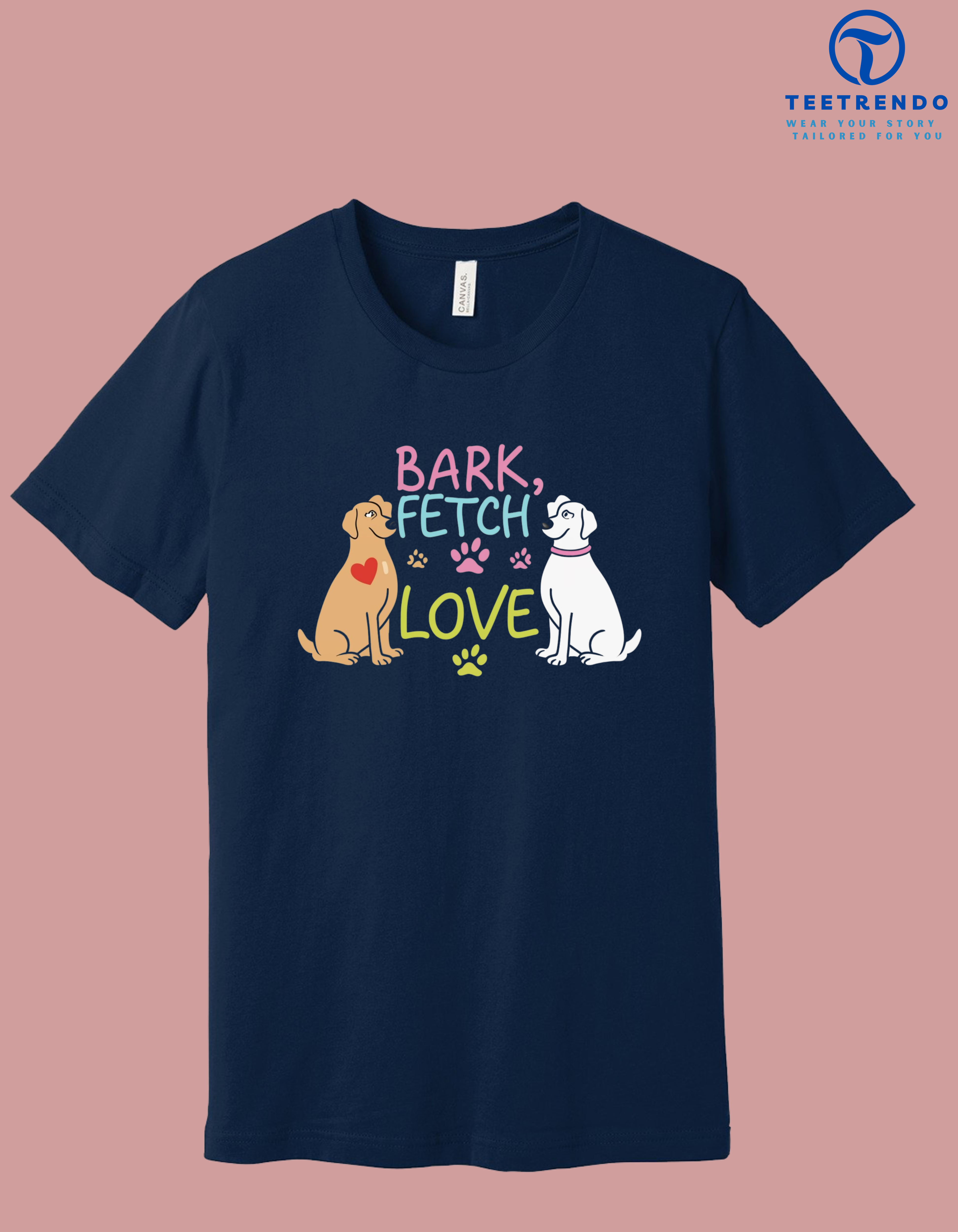 2 Best Half Sleeve T-shirt, Bark,Fetch and Love Teetrendo