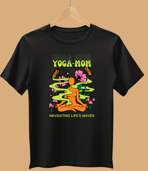 1 Yoga Mom no1- Graphic half sleeve Cotton T-shirts