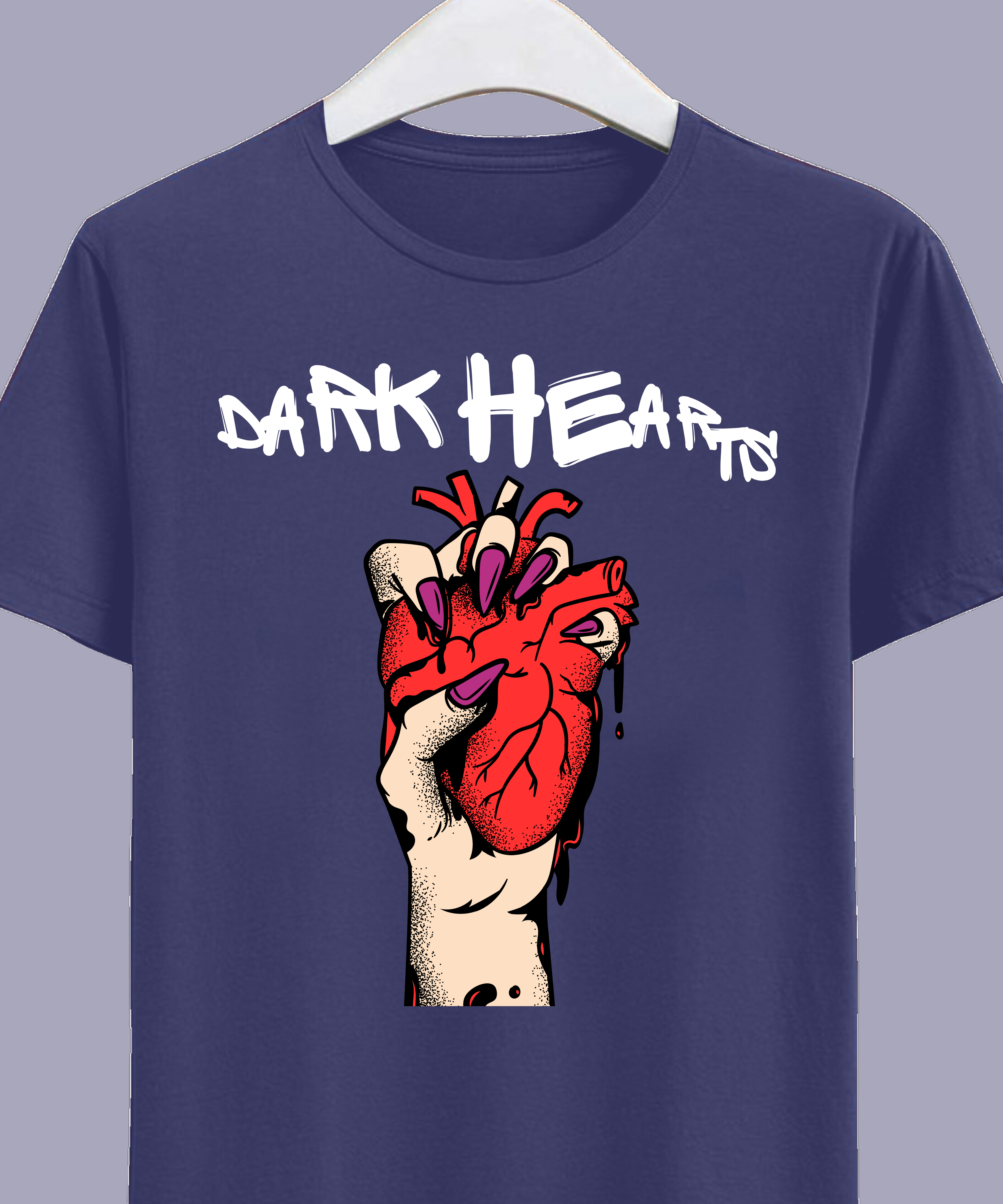 10 Dark Hearts Branded Cotton T-Shirts, Teetrendo