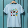 Beautiful butterfly half sleeves printed cotton Tees