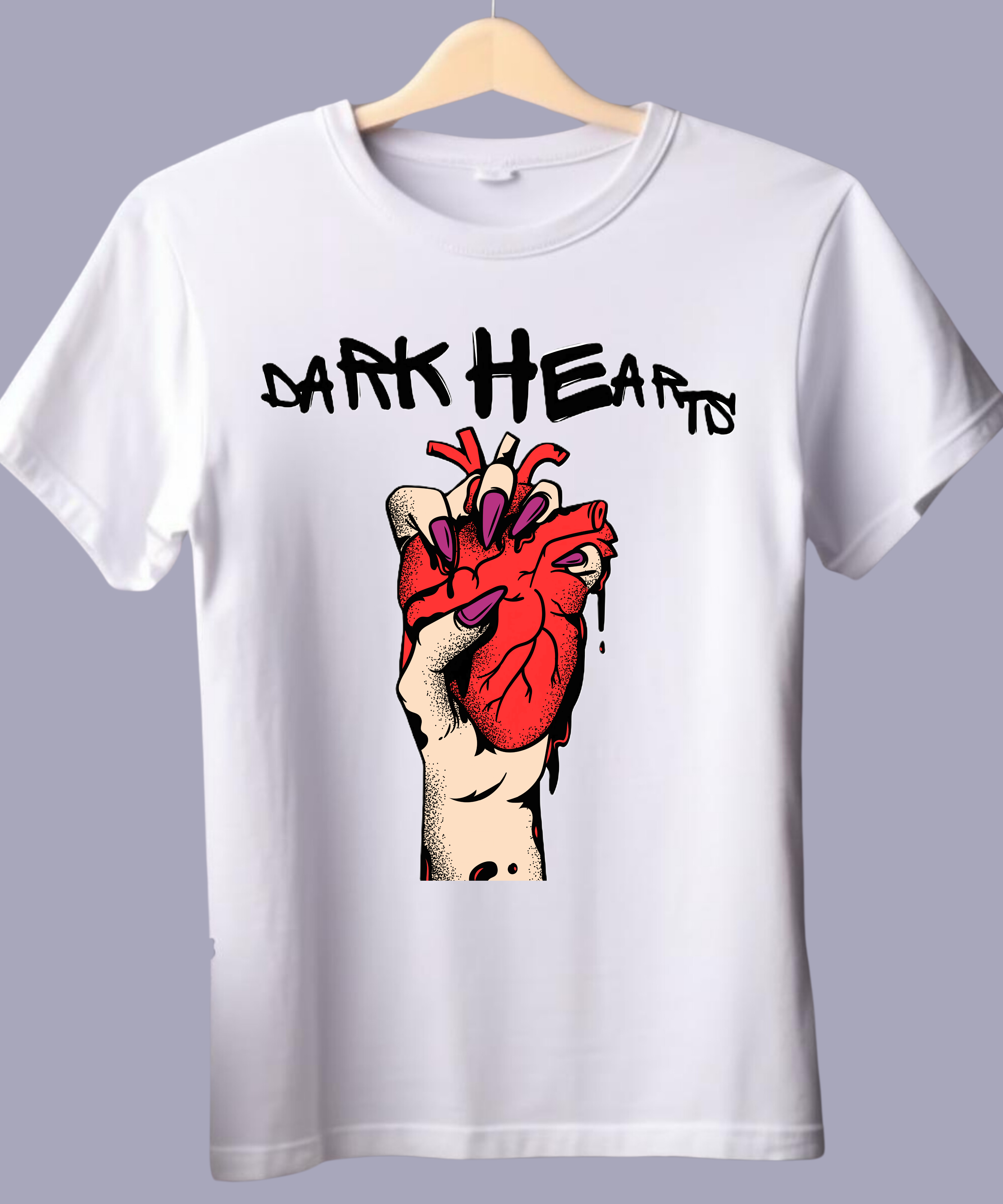 2 Dark Hearts Branded Cotton T-Shirts, Teetrendo