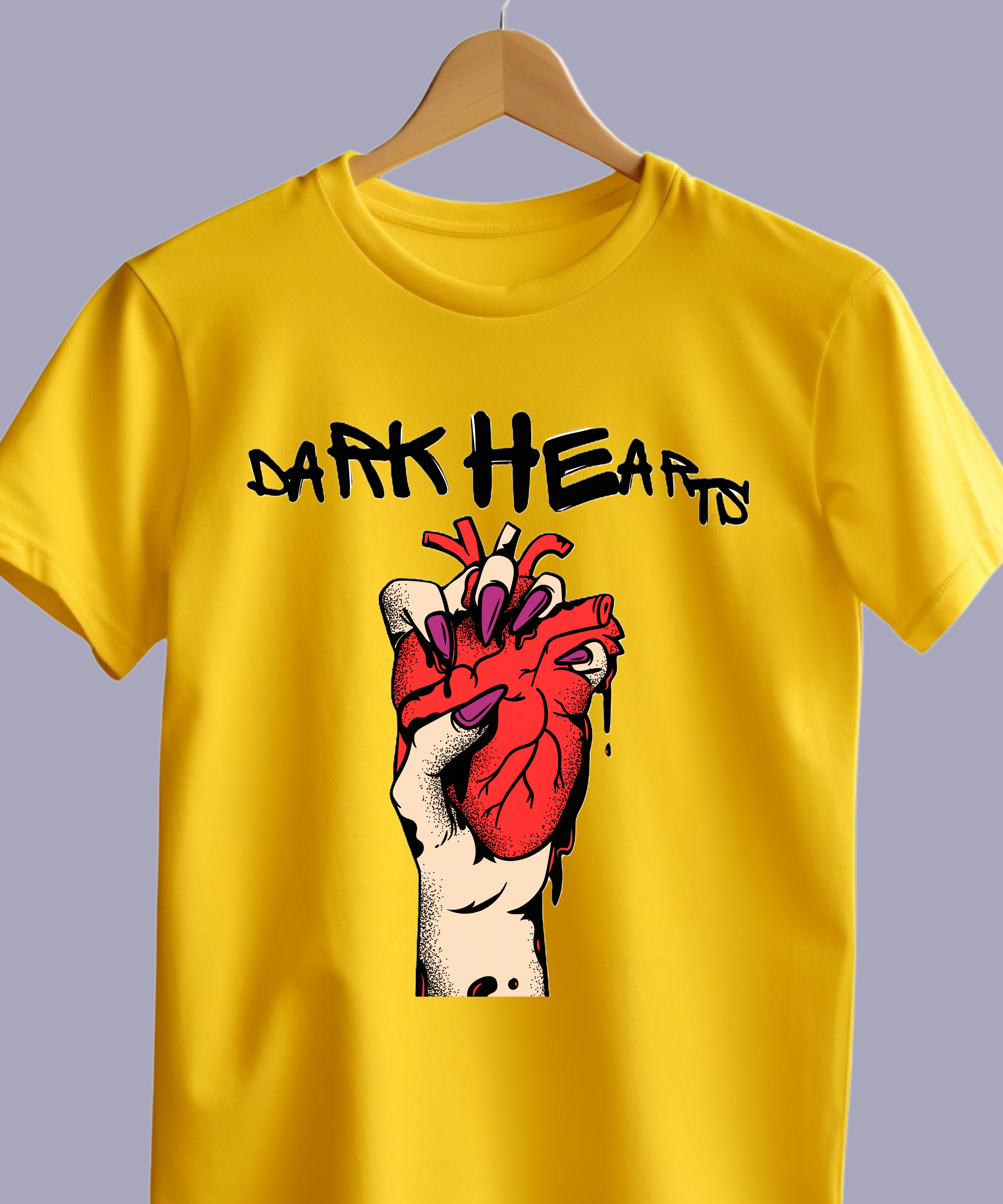 3 Dark Hearts Branded Cotton T-Shirts, Teetrendo