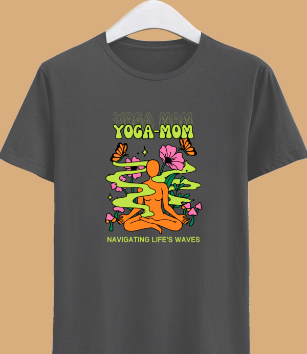 Yoga Mom no1- Graphic half sleeve Cotton T-shirts