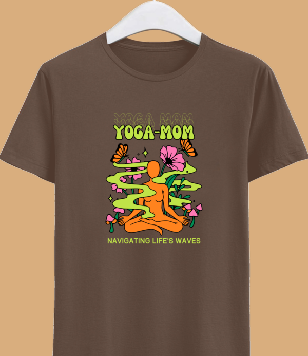 6 Yoga Mom no1- Graphic half sleeve Cotton T-shirts