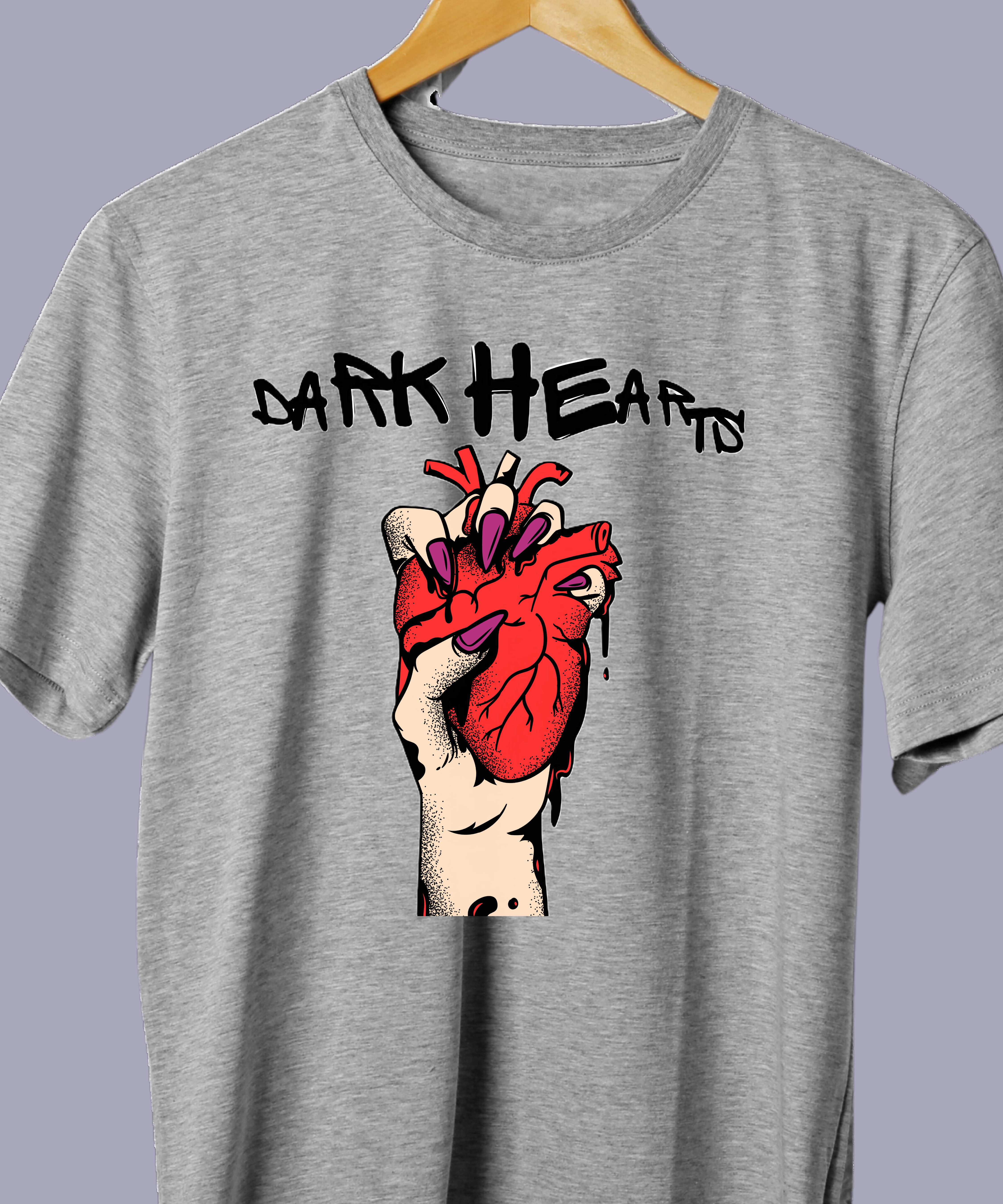 6 Dark Hearts Branded Cotton T-Shirts, Teetrendo