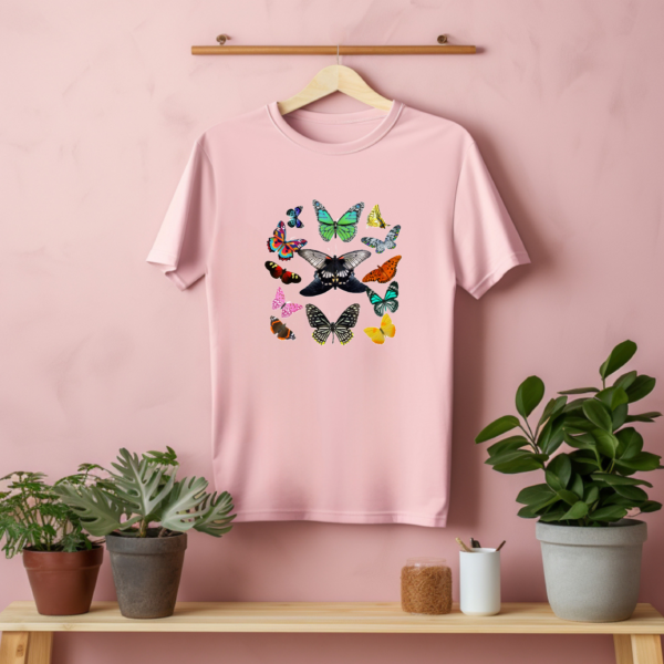 Beautiful butterfly half sleeves printed cotton Tees