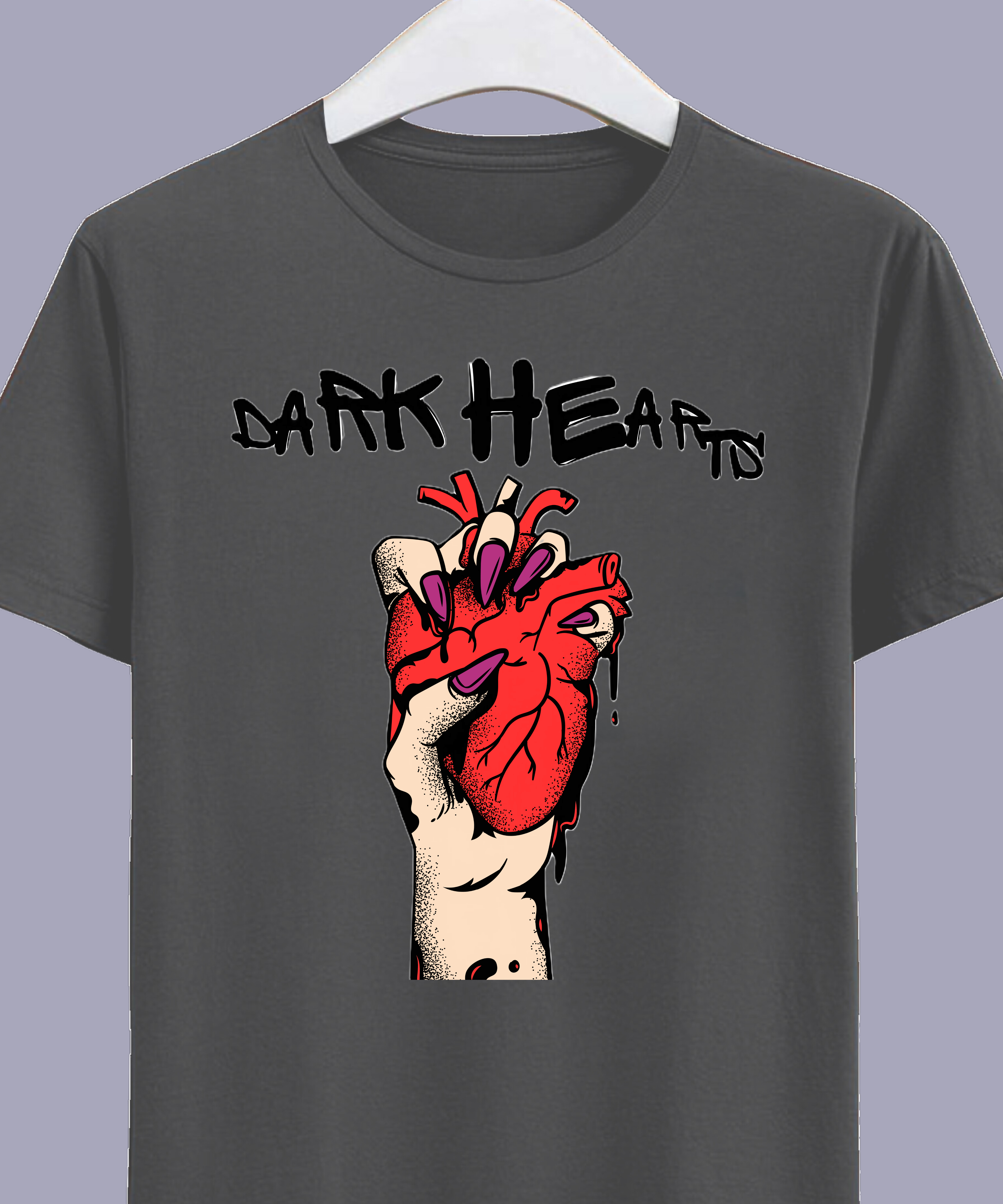 8 Dark Hearts Branded Cotton T-Shirts, Teetrendo