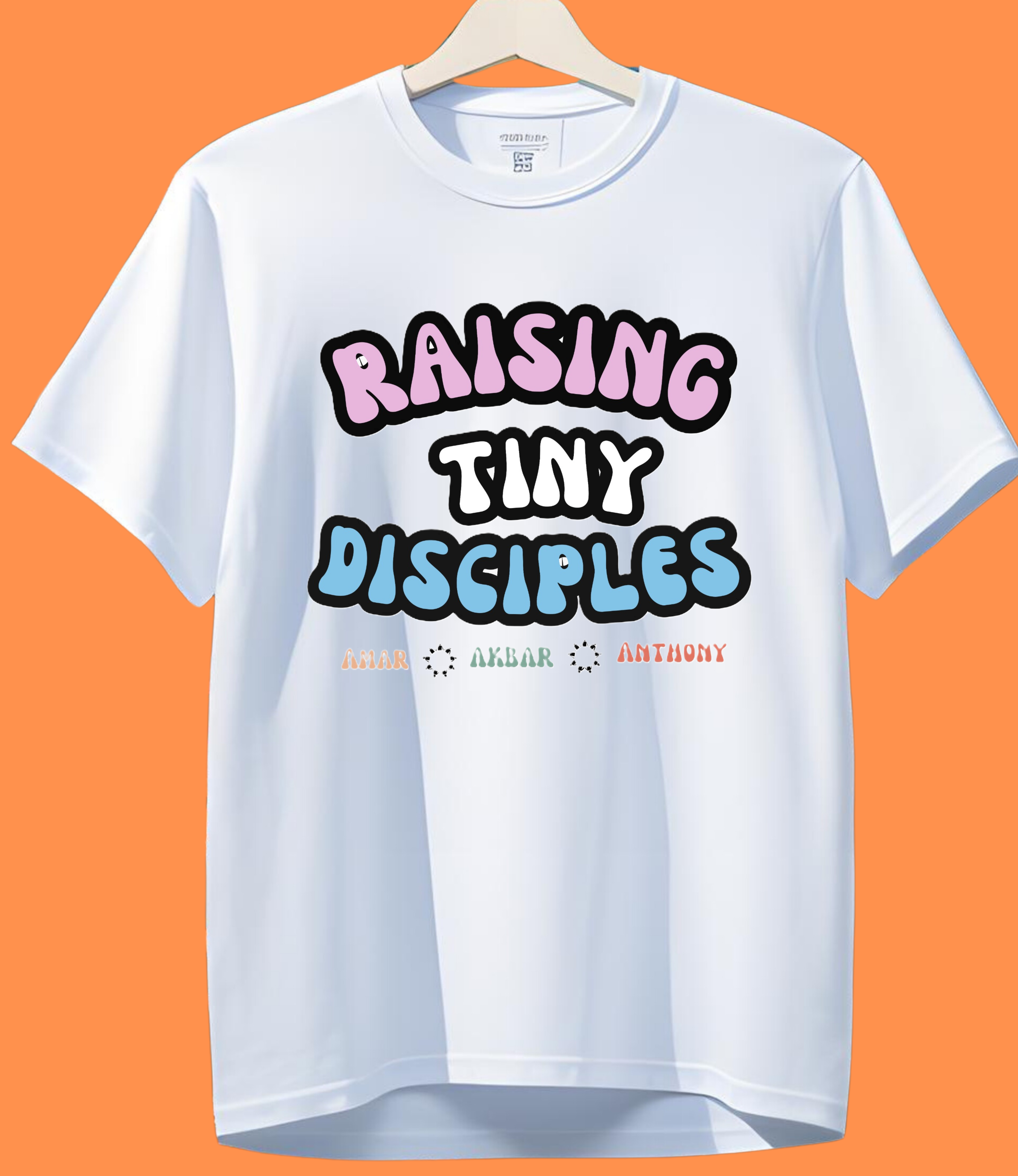 2 Raising Tiny Disciples Super MOM Half Sleeve Tshirt