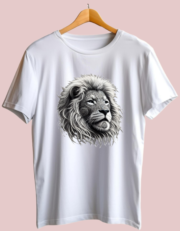 Mayan Tattoo Tribal Design Lion T-Shirt – Premium Cotton T-Shirt