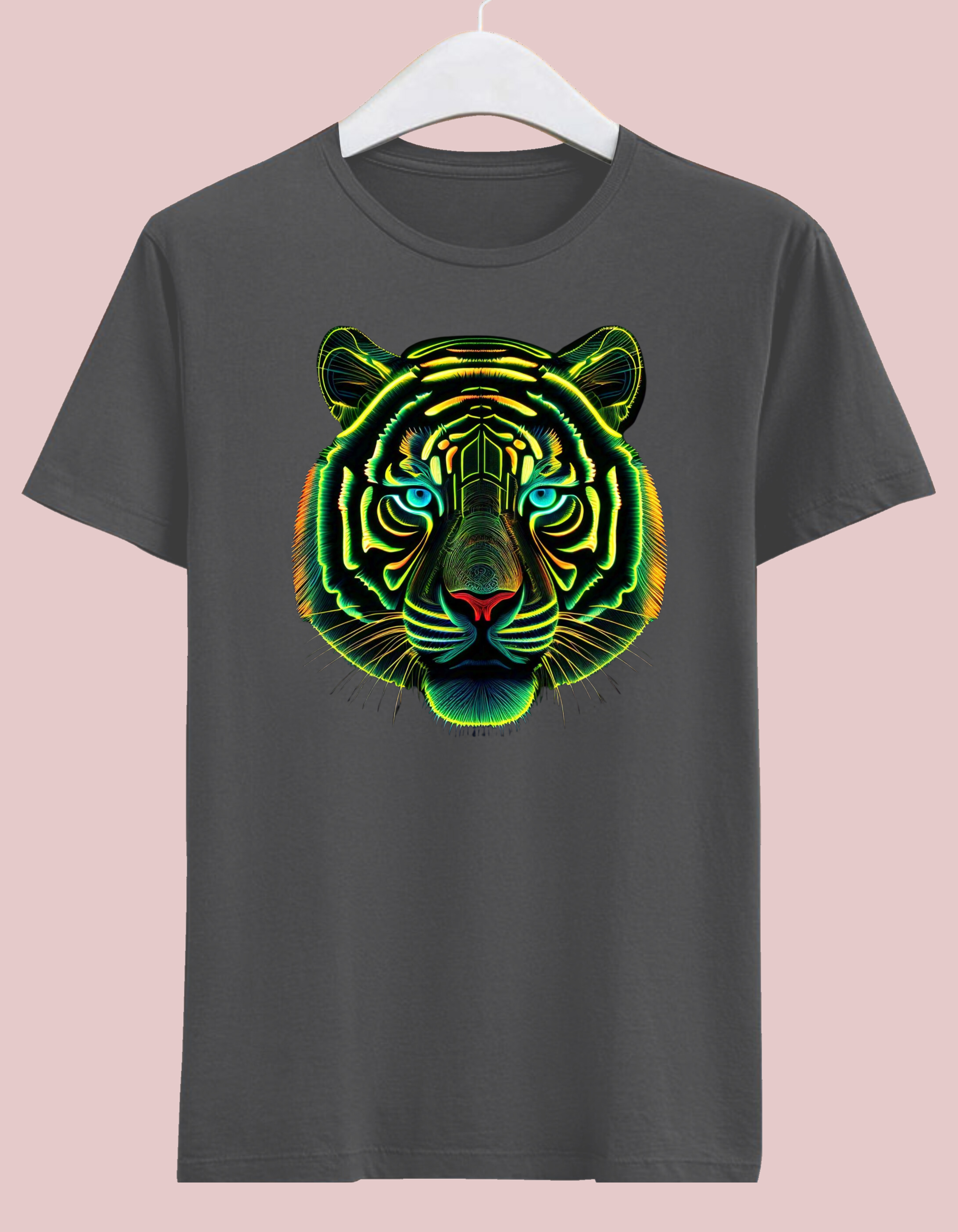4 Fierce Tiger" - Bold Graphic Half Sleeve T-Shirt