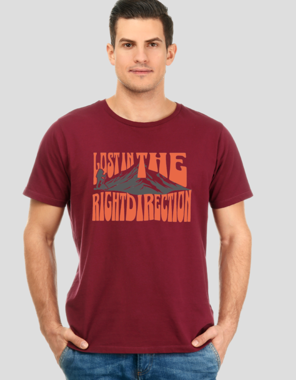 "Lost in the Right Direction" - Inspirational Half Sleeve T-Shirt for Adventurers