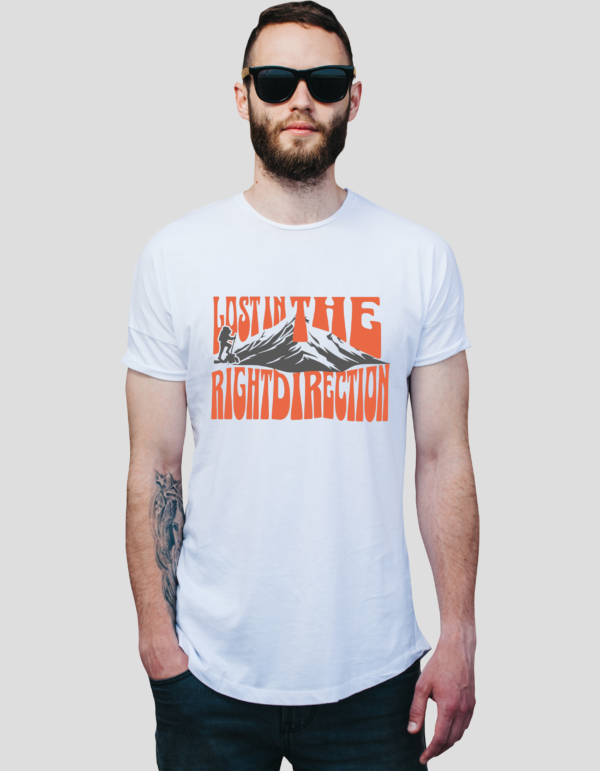 "Lost in the Right Direction" - Inspirational Half Sleeve T-Shirt for Adventurers