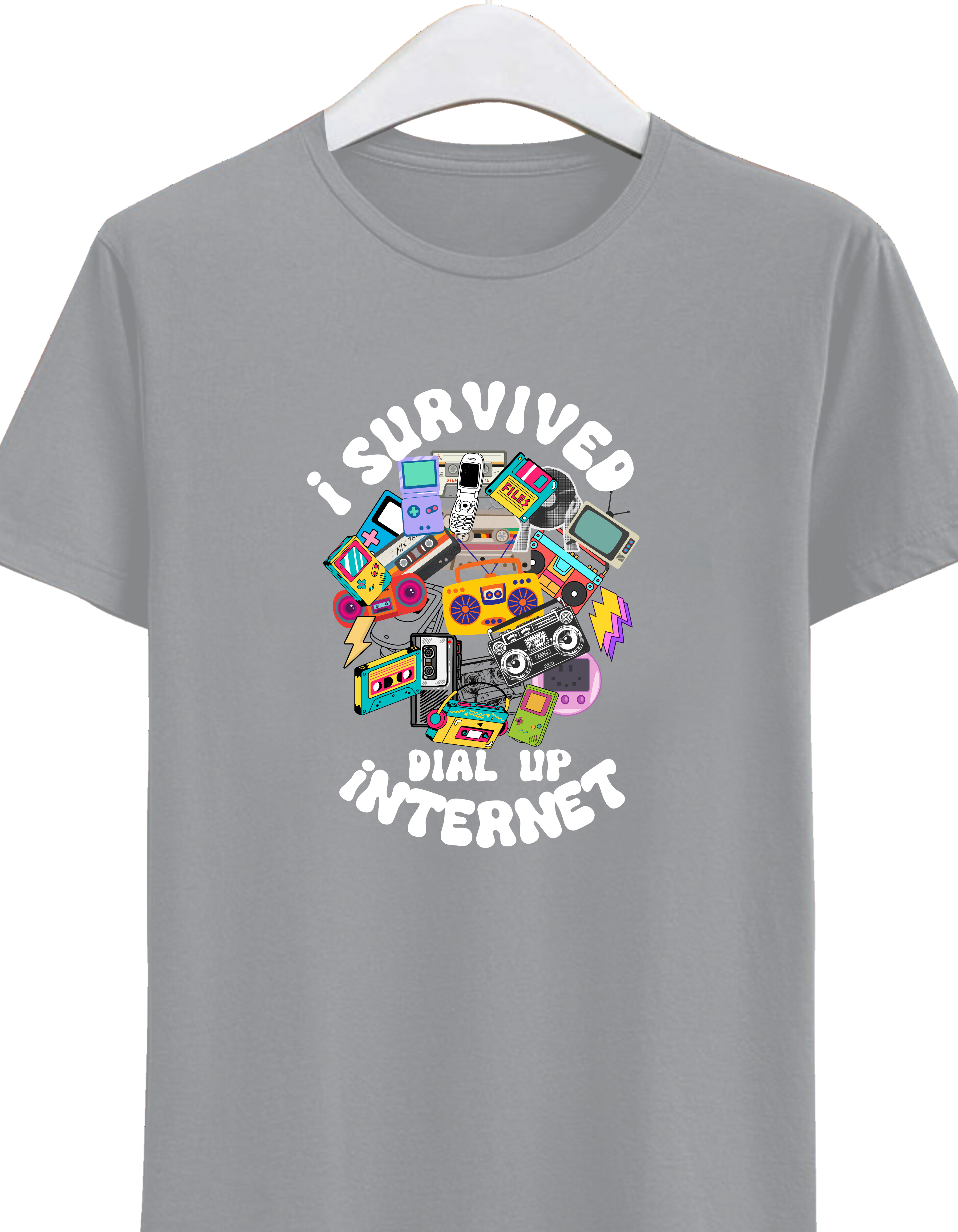 4 I Barely Survived the Agony of Dial-Up Internet Premium Cotton T-Shirt