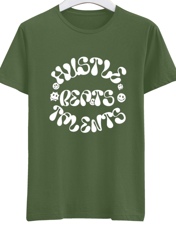 4 Level up your grind with our Hustle Cotton T-shirt – ultra-comfortable, durable, and designed for go-getters. Stay motivated in style. Shop now