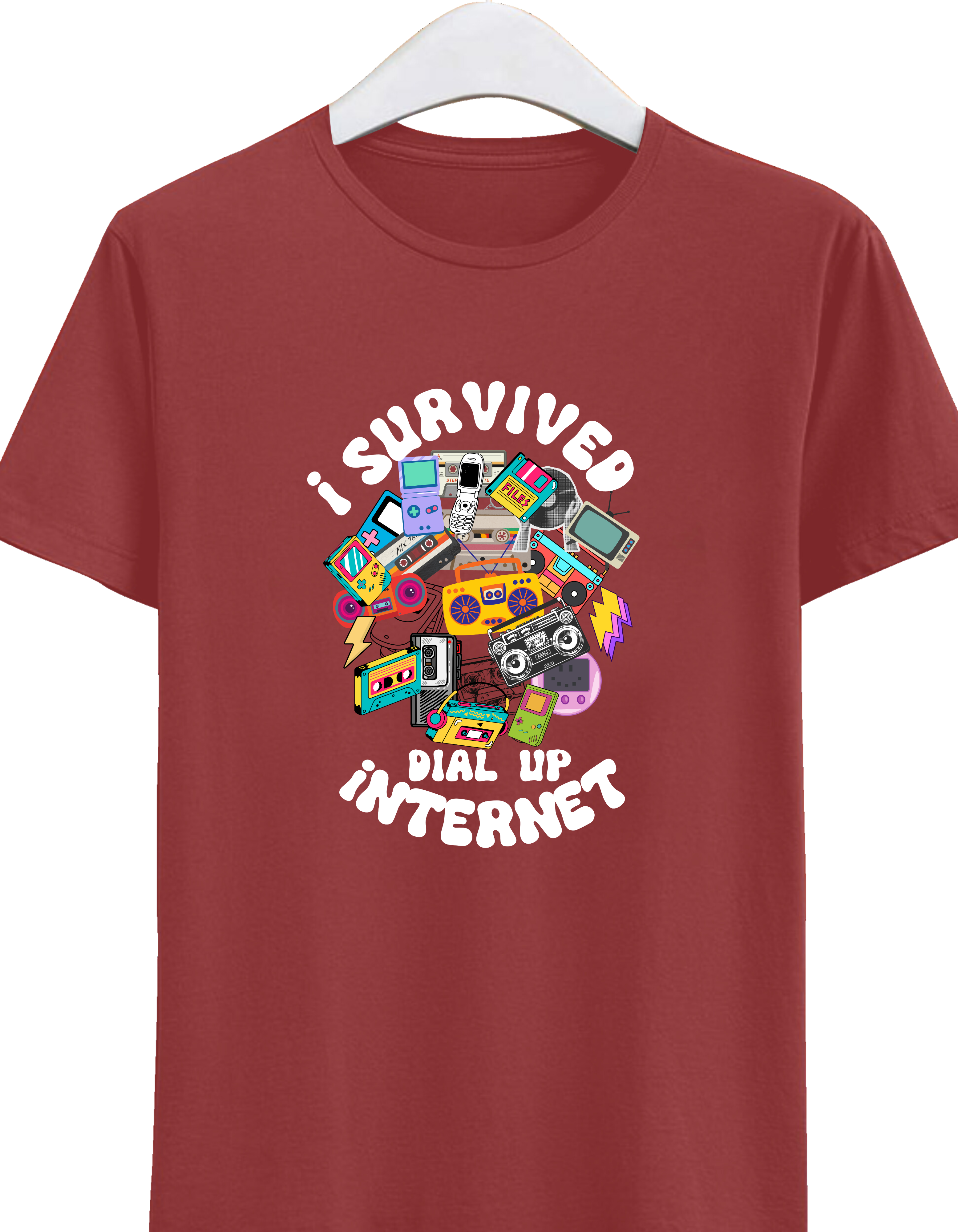 5 I Barely Survived the Agony of Dial-Up Internet Premium Cotton T-Shirt