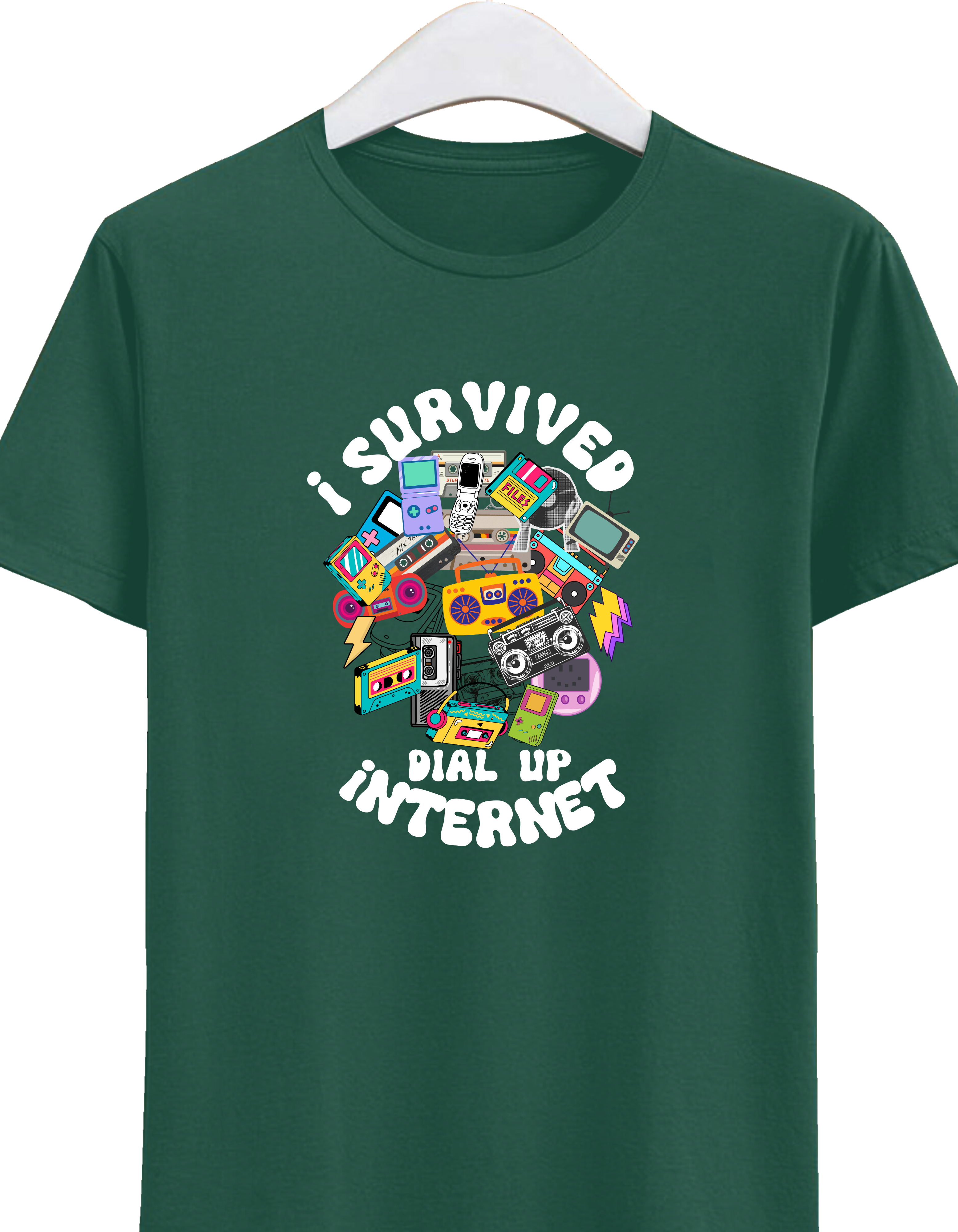 7 I Barely Survived the Agony of Dial-Up Internet Premium Cotton T-Shirt