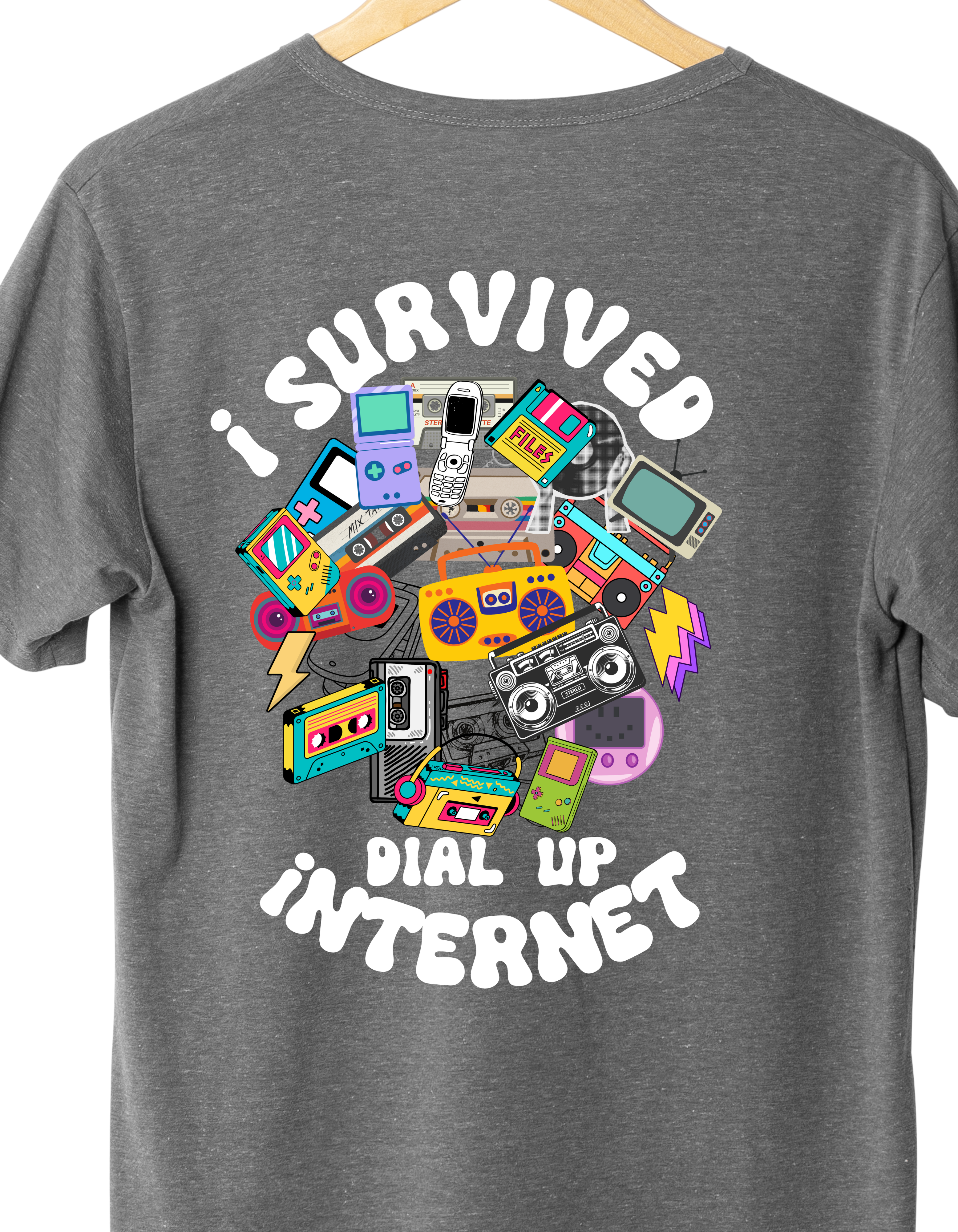 8 I Barely Survived the Agony of Dial-Up Internet Premium Cotton T-Shirt
