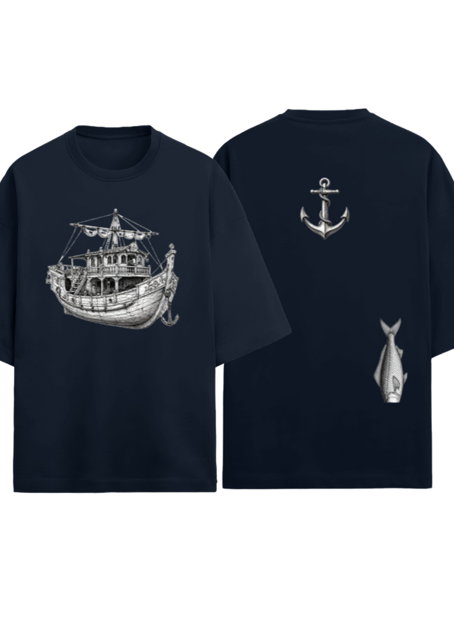 Vintage Fishing Boat Anchor T-Shirt – Fisherman Graphic Tee India