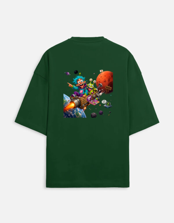 img_7abd128381a2aa.jpg Funny Alien Road Trip to Mars Oversized Summer T-Shirt | Earth to Mars Cartoon Space Graphic Tee India