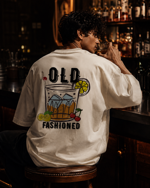 1 Old Fashioned Cocktail Graphic T-Shirt | Premium Oversized Cotton T-Shirt India
