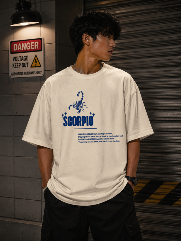 3 Scorpio Oversized T-Shirt for Men – Funny Zodiac Graphic Streetwear Tee