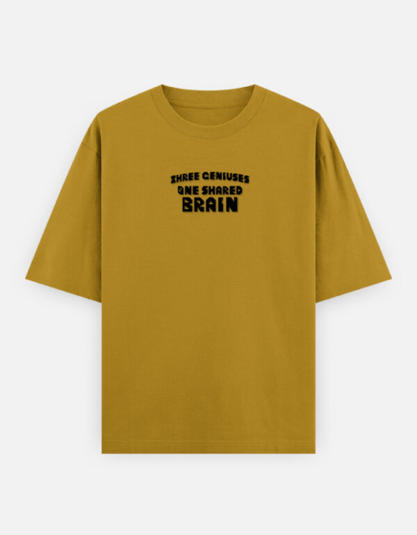 Three Geniuses One Shared Brain Oversized Graphic T-Shirt