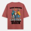 5B Three Geniuses One Shared Brain Oversized Graphic T-Shirt