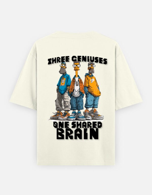 6B Three Geniuses One Shared Brain Oversized Graphic T-Shirt