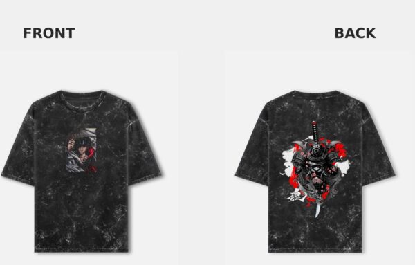 Black Ronin Shadow Acid Wash Oversized | Anime Samurai T-Shirt India Streetwear | Teetrendo