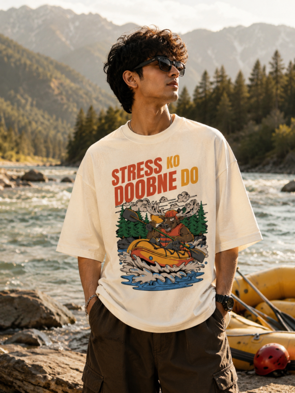Stress Ko Doobne Do Oversized T-Shirt for Men