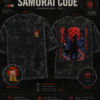 Samurai Code oversized acid wash Japanese streetwear T-shirt for men