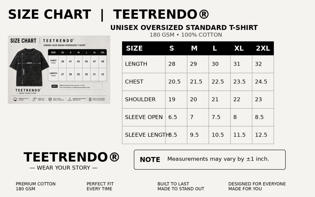 Unisex Oversized Standard T-Shirt Teetrendo India