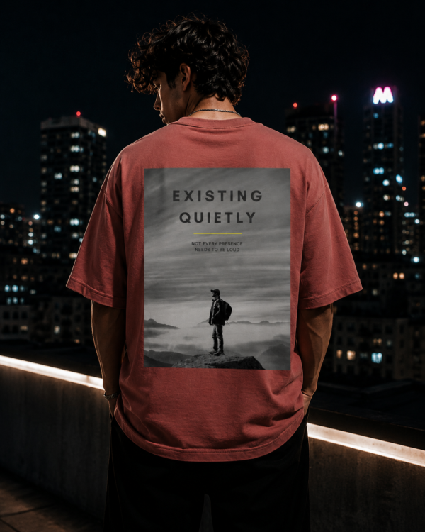 b Existing Quietly oversized t-shirt India premium streetwear 240 GSM cotton aesthetic oversized tee for men and women
